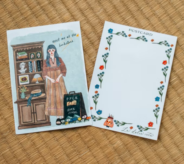 Meet me at the book store 明信片｜甜蜜生活 la dolce vita 臺灣