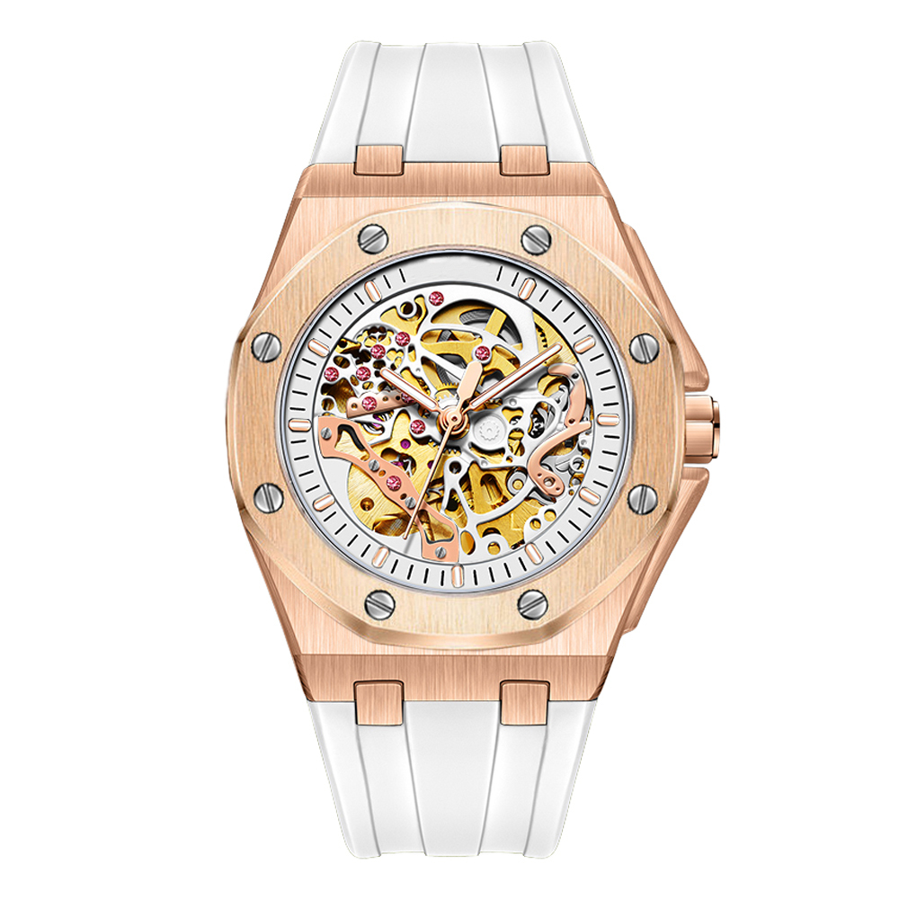 【BACHMANN 貝爾曼】3834 晶鑽 鏤空 夜光 機械 手錶 男錶-