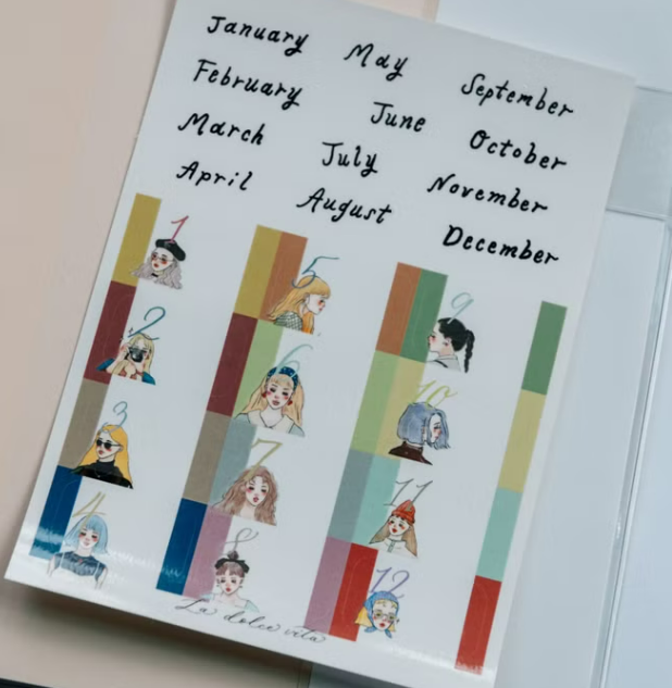 手帳季新款 甜蜜生活 月份索引透明貼紙｜甜蜜生活La dolce vita 臺灣
