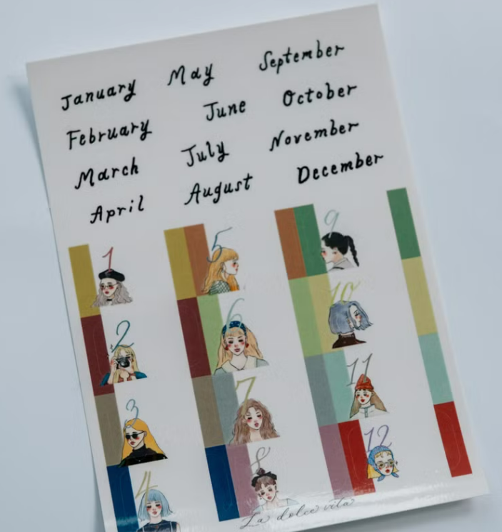 手帳季新款 甜蜜生活 月份索引透明貼紙｜甜蜜生活La dolce vita 臺灣