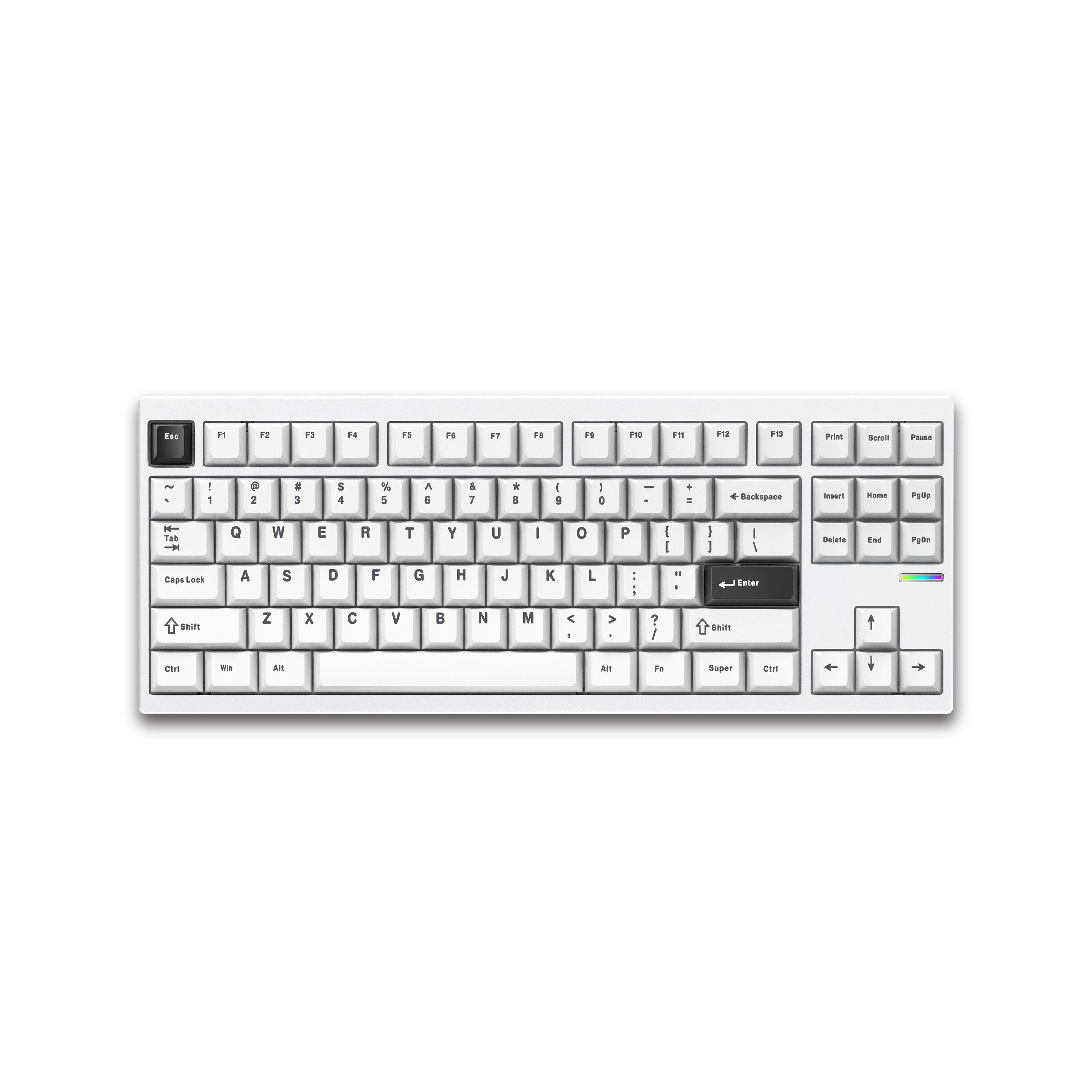 MCHOSE GX87 Ultra RGB 鍵盤 - 電泳白/陽極銀/陽極黑 (復古白軸)