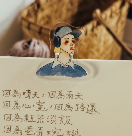 甜蜜生活女孩 帽子耳機短髮 女孩 壓克力夾子｜甜蜜生活La dolce vita 臺灣