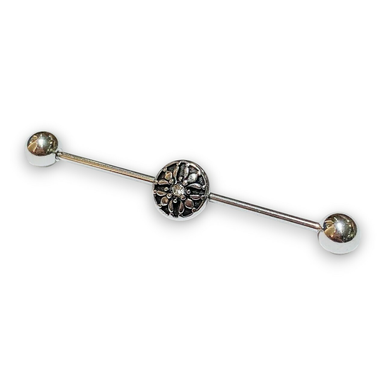 工業環-圖騰圓中間鑲鑽(單支價)