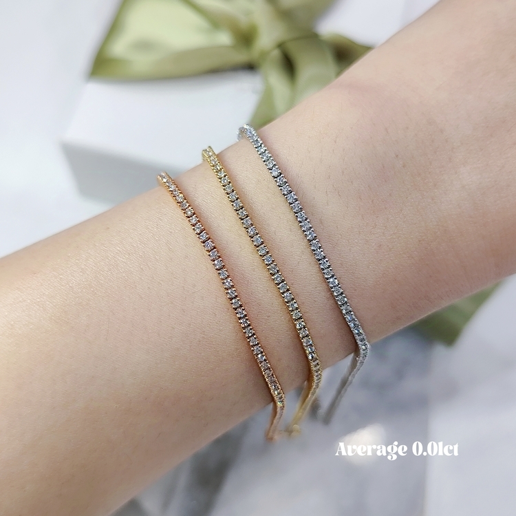 渾身鑽石手鏈-經典4爪清鑲