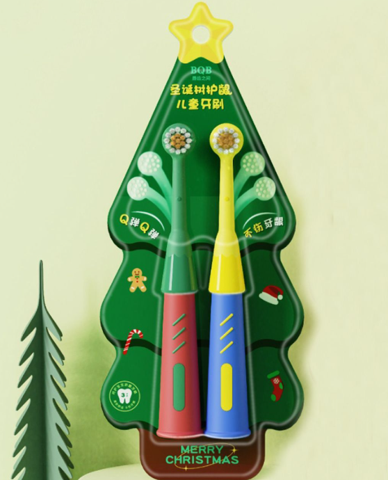 圣诞现货  儿童圣诞软毛牙刷 2支