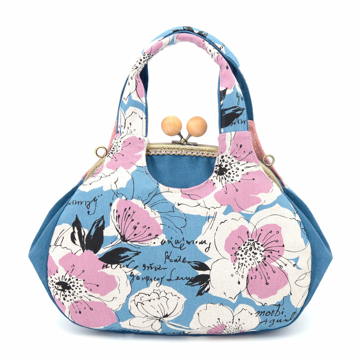 20.5公分木珠頭半圓口金【贈三層口金手提斜背包紙型】