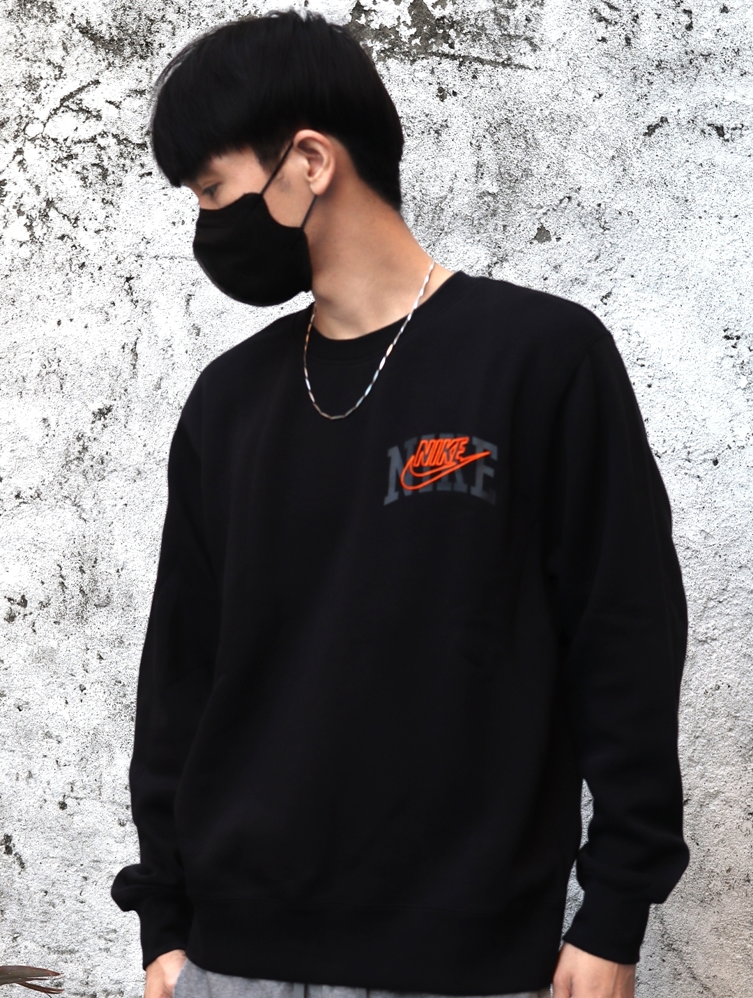 NIKE AS M NK CLUB BB CREW ARCH GX 黑橘LOGO 大學T-FV4446010
