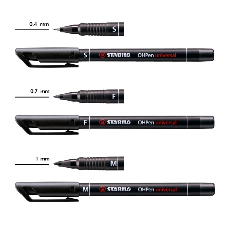 STABILO思筆樂｜ OHPen universal 多功能萬用筆 (單支) 0.4mm (S) / 0.7mm (F)  / 1mm (M)