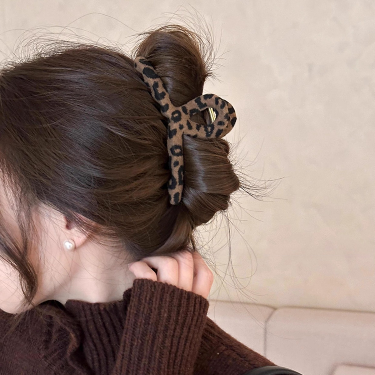 《5341》秋冬豹紋抓夾髮夾