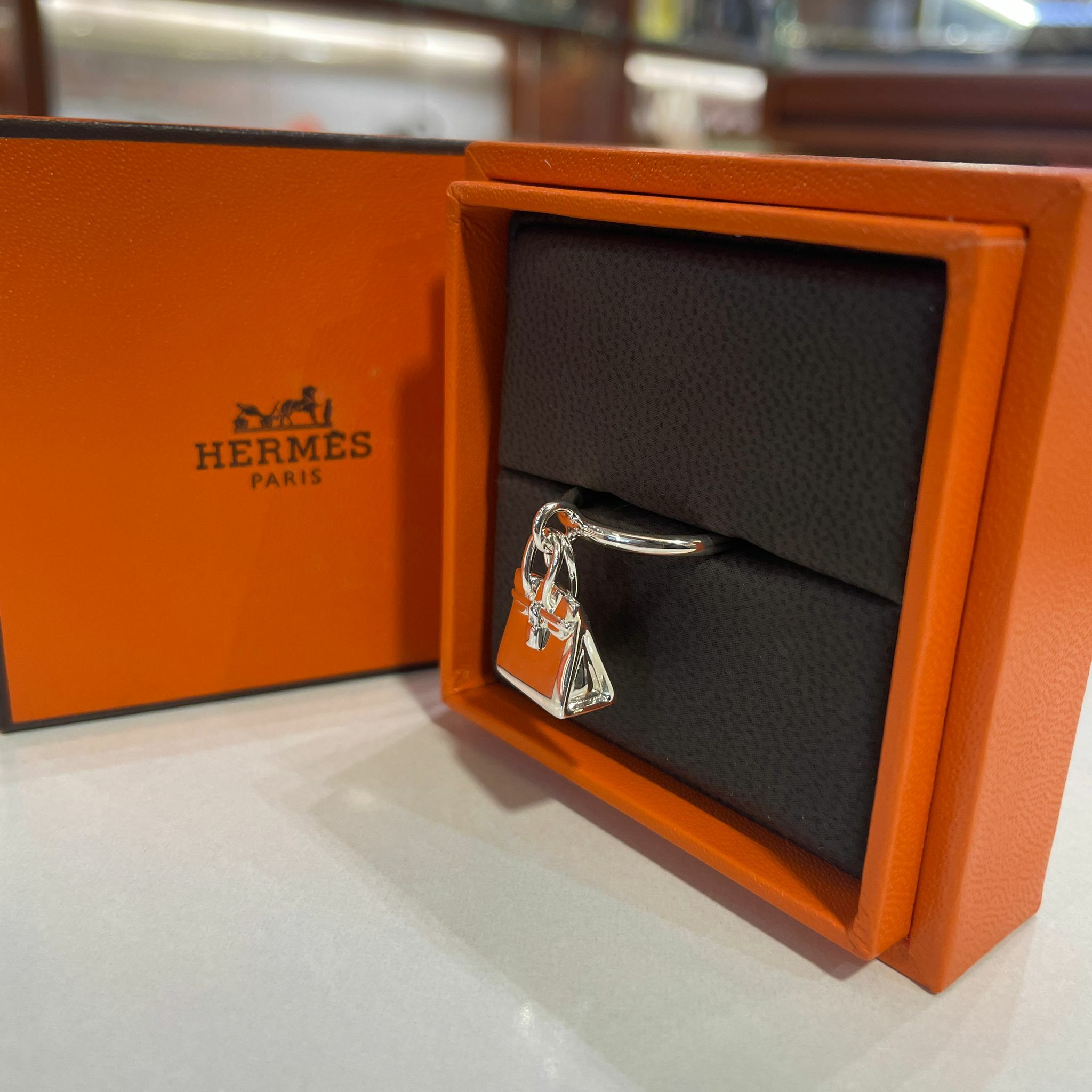 全新HERMES 戒指 50碼 925純銀 BIRKIN RING #BRAND NEW #香榭站正品