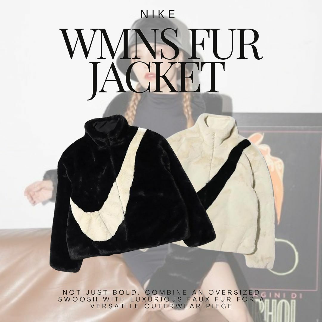 零碼特價┃ NIKE WMNS FUR JACKET 黑色 白色 大勾 毛毛 外套 毛毛外套 女款 CU6559-010 CU6559-238