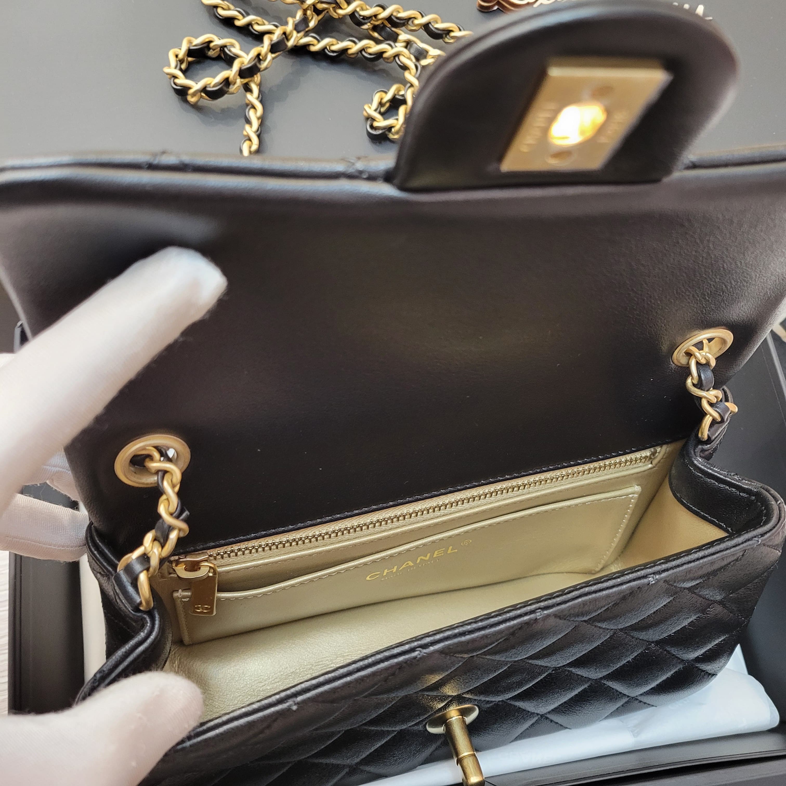 Chanel AS1787 20cm  Gold ball BLACK 金球 cf20
