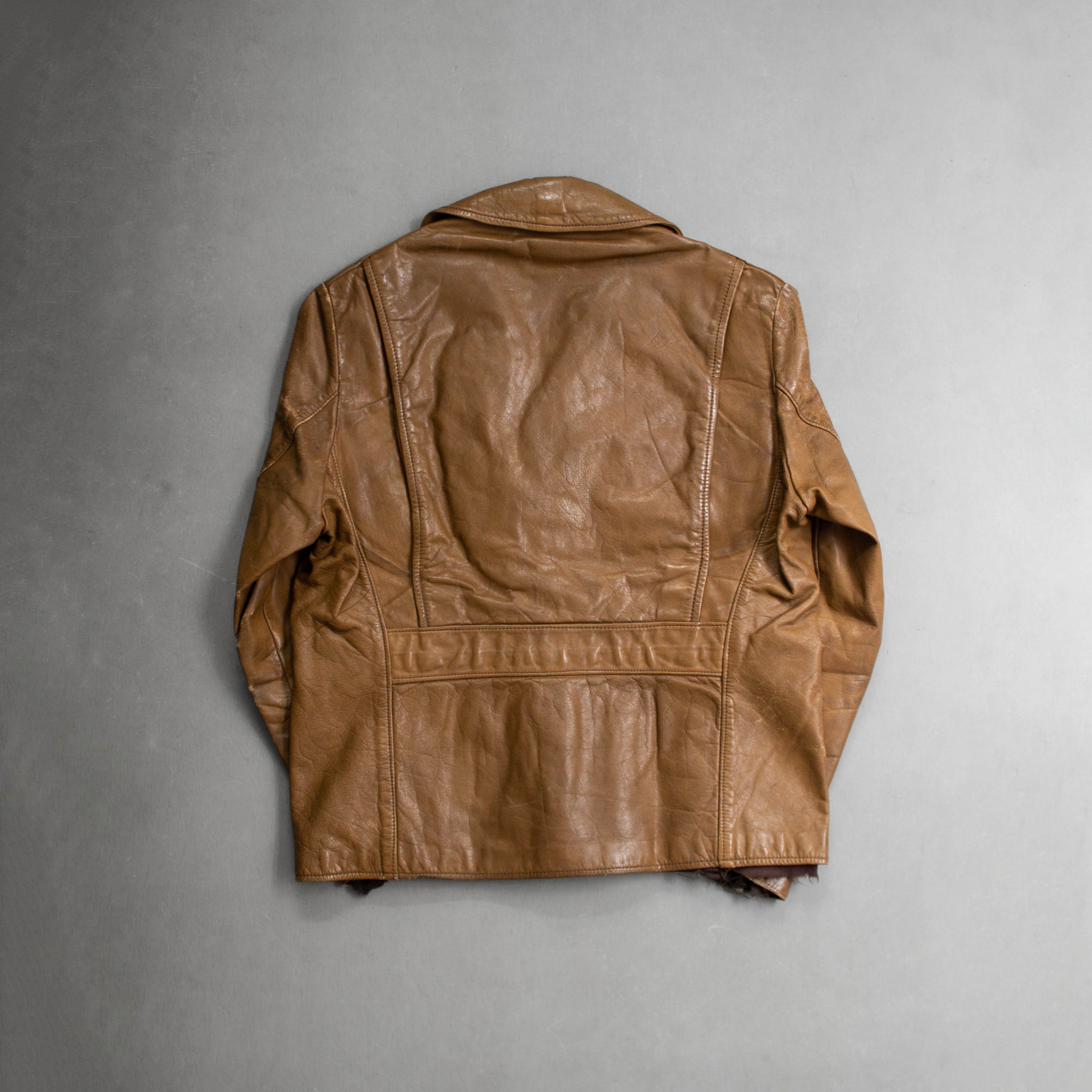 70-80S BROOKS LEATHER TRUCKER JACKET 美國製 焦糖 皮衣 外套