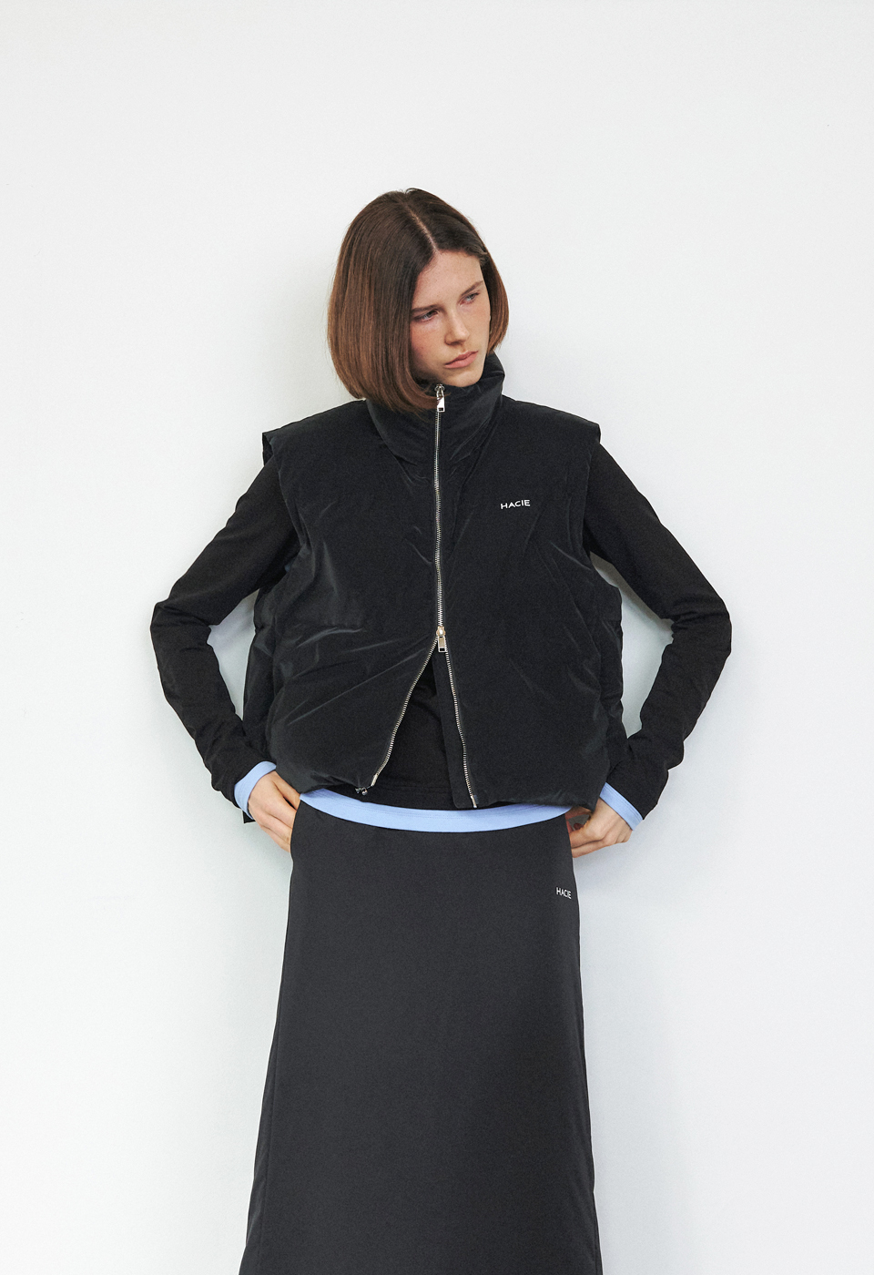 光澤感羽绒背心