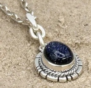 BIG BLACK MARIA (BBM) BLUE GOLDSTONE NATIVE PENDANT NECKLACE - PRE ORDER ITEM (預訂中)