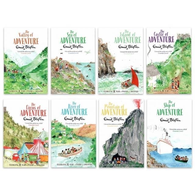 Enid Blyton Adventure Series Books 1 - 8 Collection Set (River, Circus, Ship, Mountain, Sea, Valley, Castle & Island)