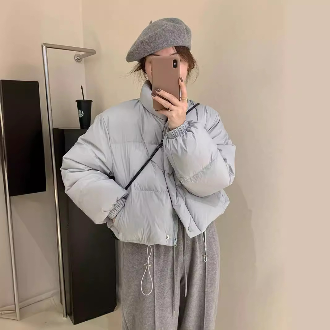 ᴷᴼᴿᴱᴬ 正韓🇰🇷<現貨> 秋冬法式慵懶短版羽絨外套 (藍色)