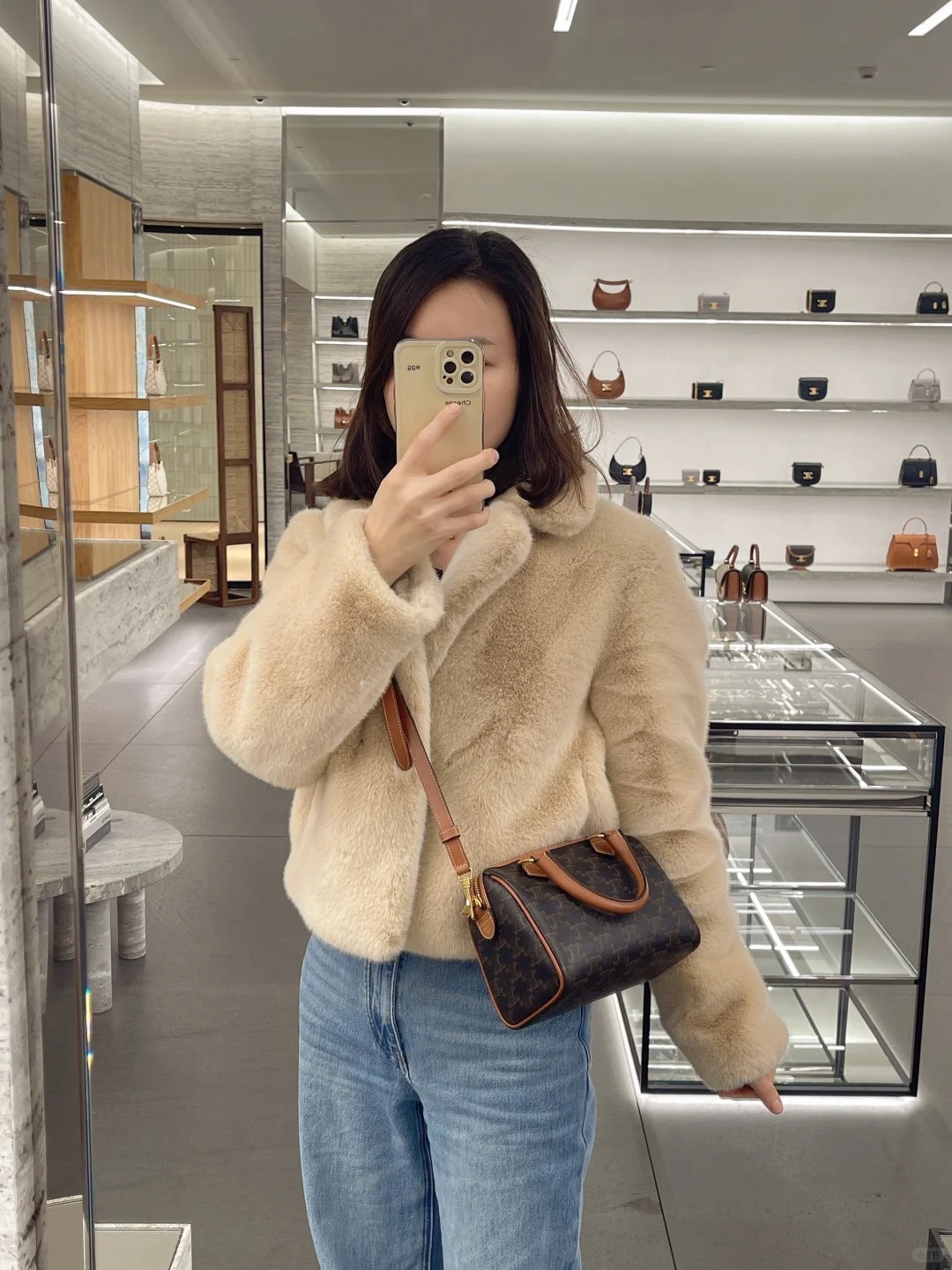 Celine 標誌印花 BOSTON 小號波士頓包