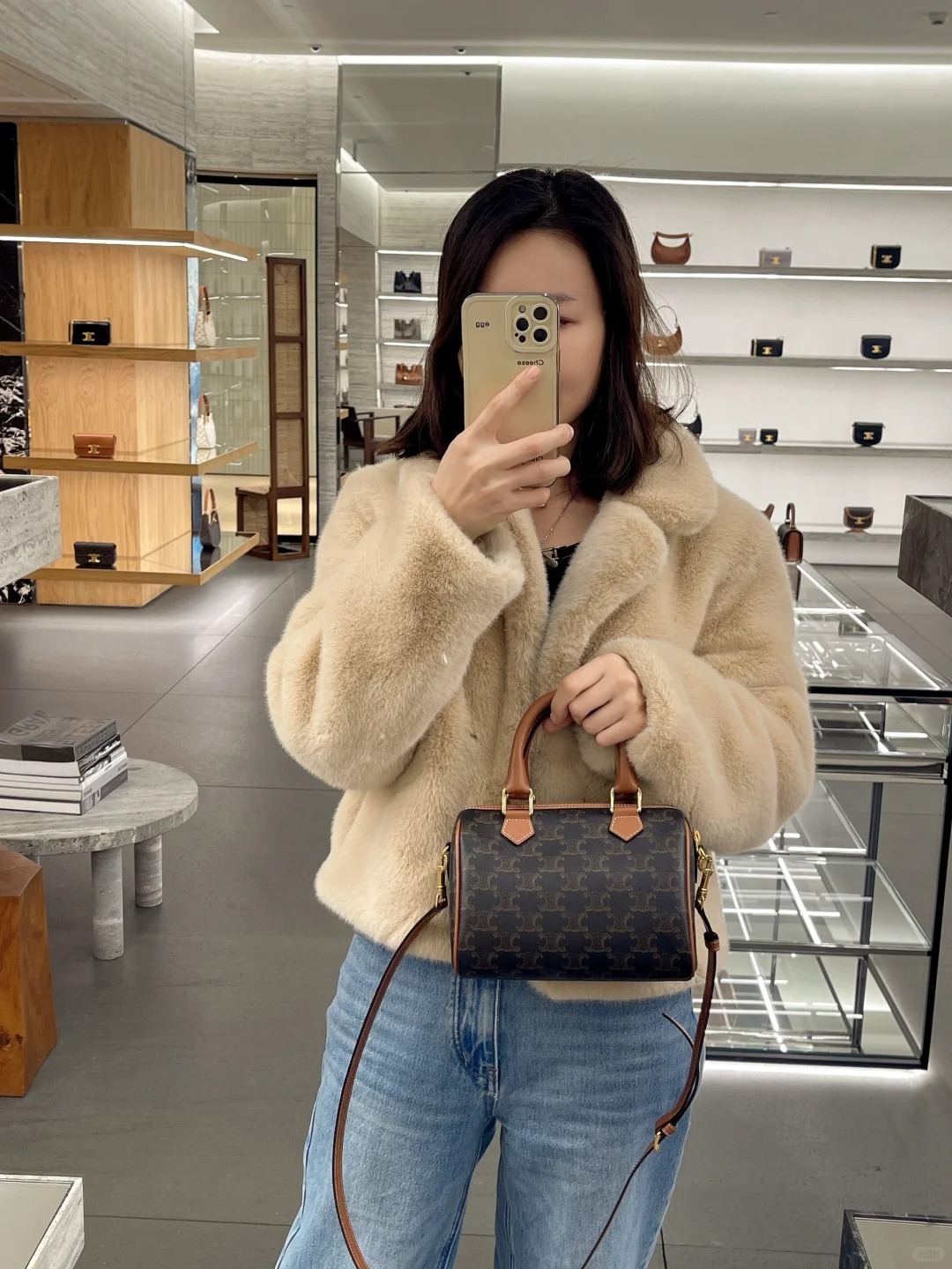 Celine 標誌印花 BOSTON 小號波士頓包