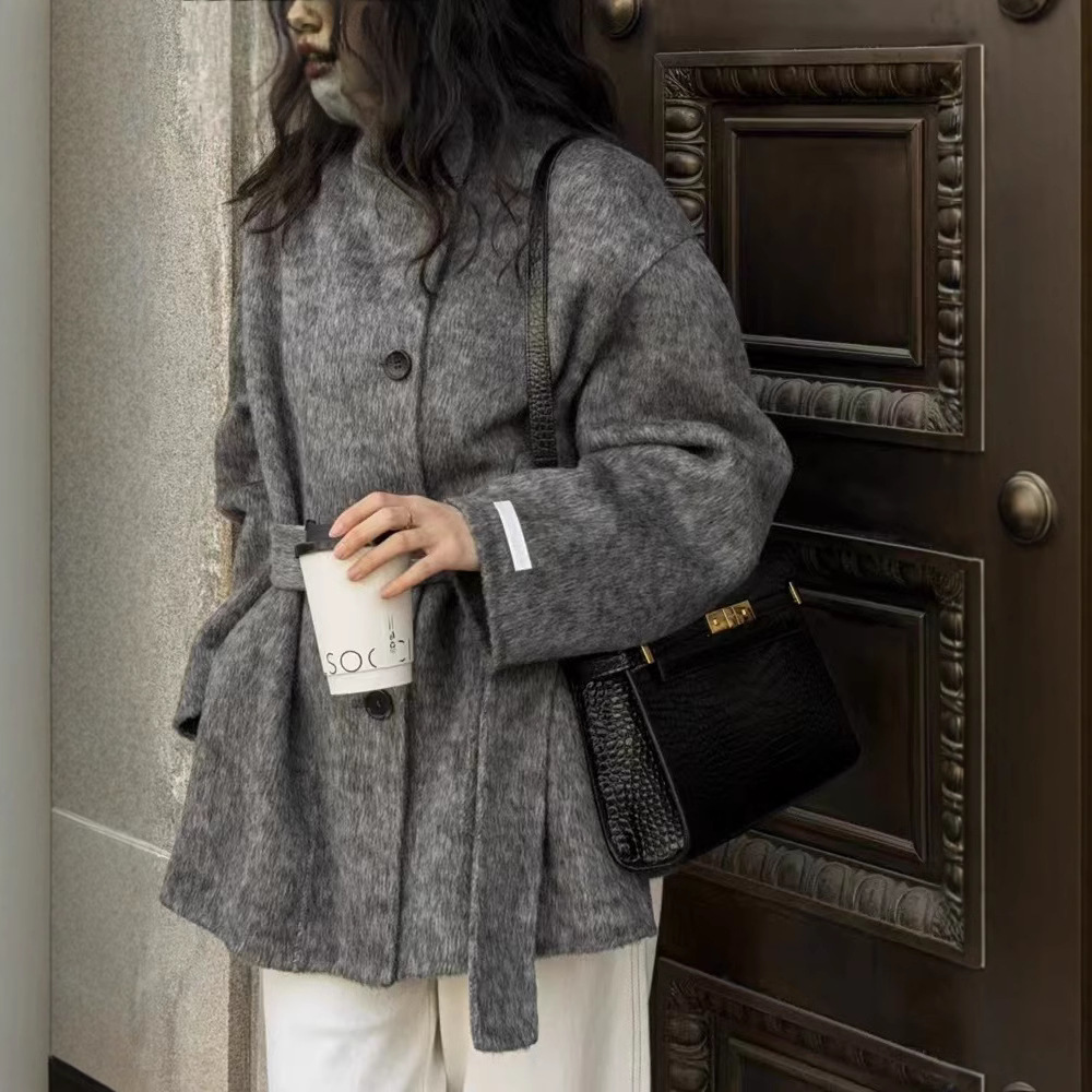 ᴷᴼᴿᴱᴬ 正韓🇰🇷立領慵懶羊毛大衣（三色）