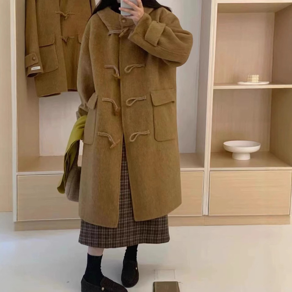 ᴷᴼᴿᴱᴬ 正韓🇰🇷 甜美可愛牛角扣羊毛大衣（四色）