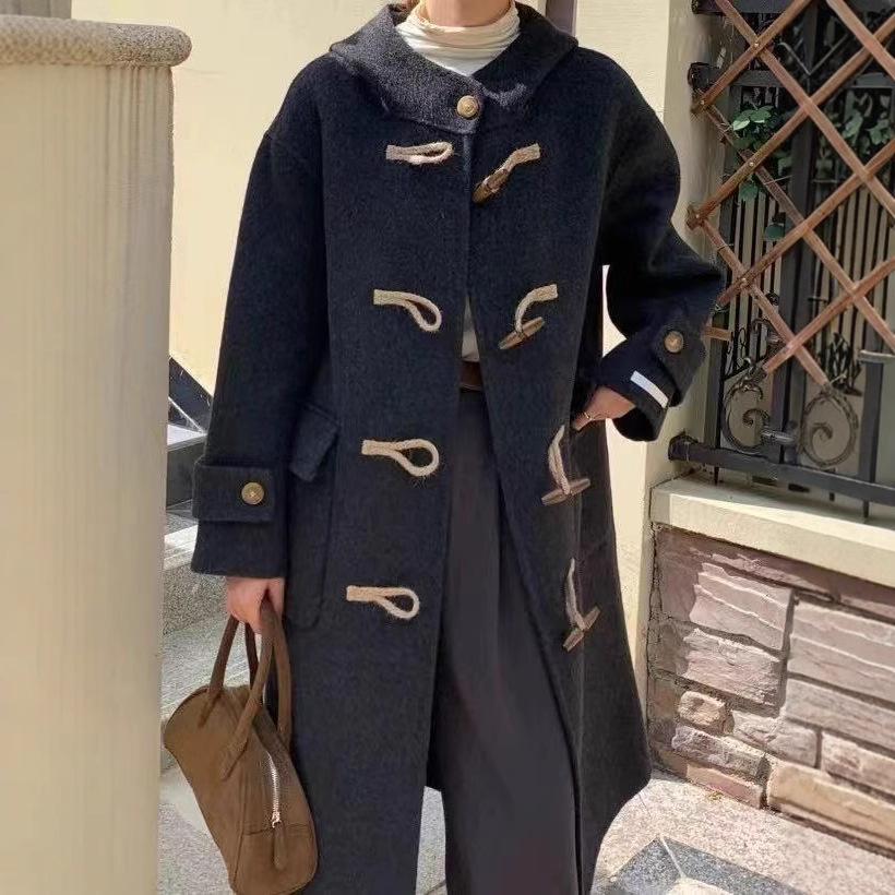 ᴷᴼᴿᴱᴬ 正韓🇰🇷 甜美可愛牛角扣羊毛大衣（四色）