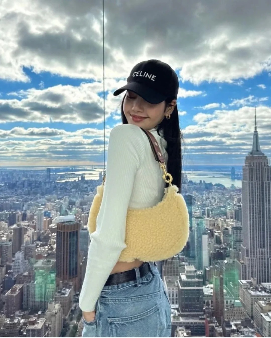 Celine Logo刺繡老帽 黑