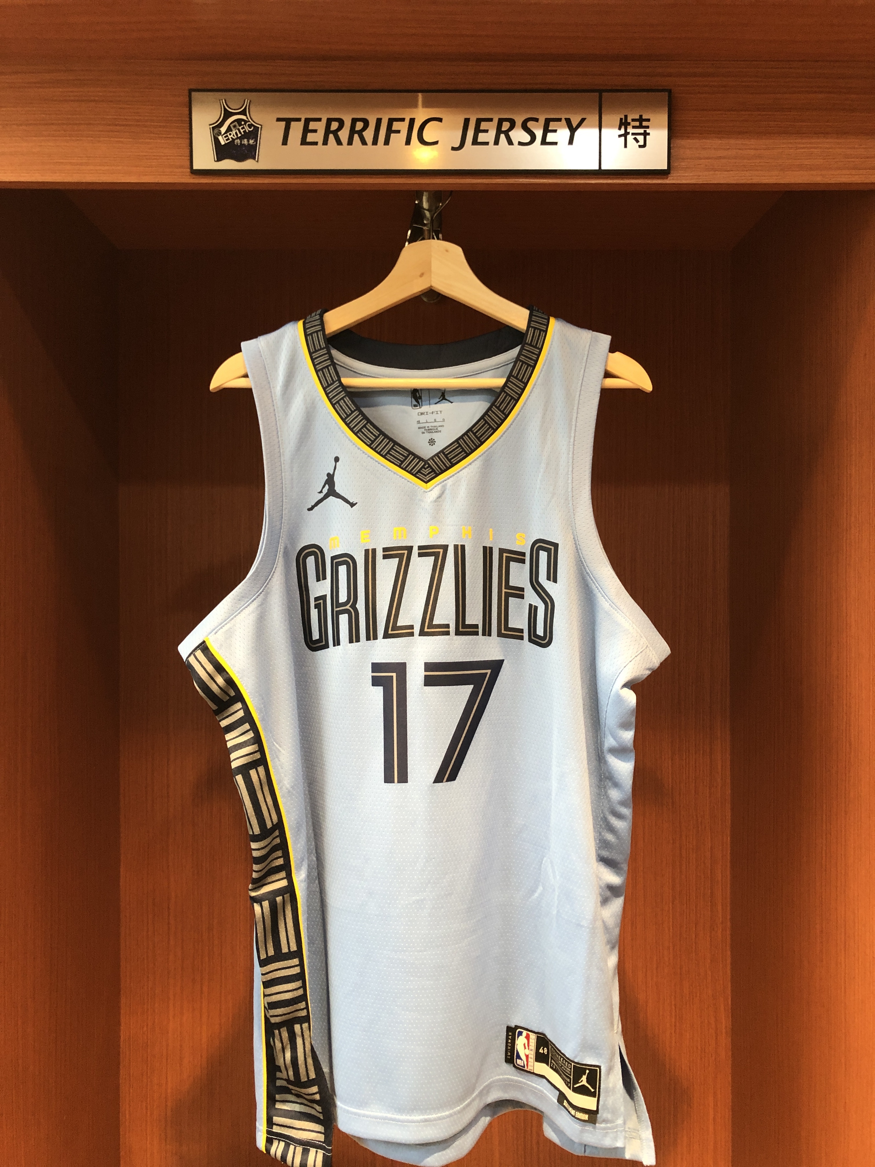 NBA球衣 Yuki Kawamura 曼菲斯灰熊水藍 Statement Jordan Swingman 球迷版 熱轉印 全新