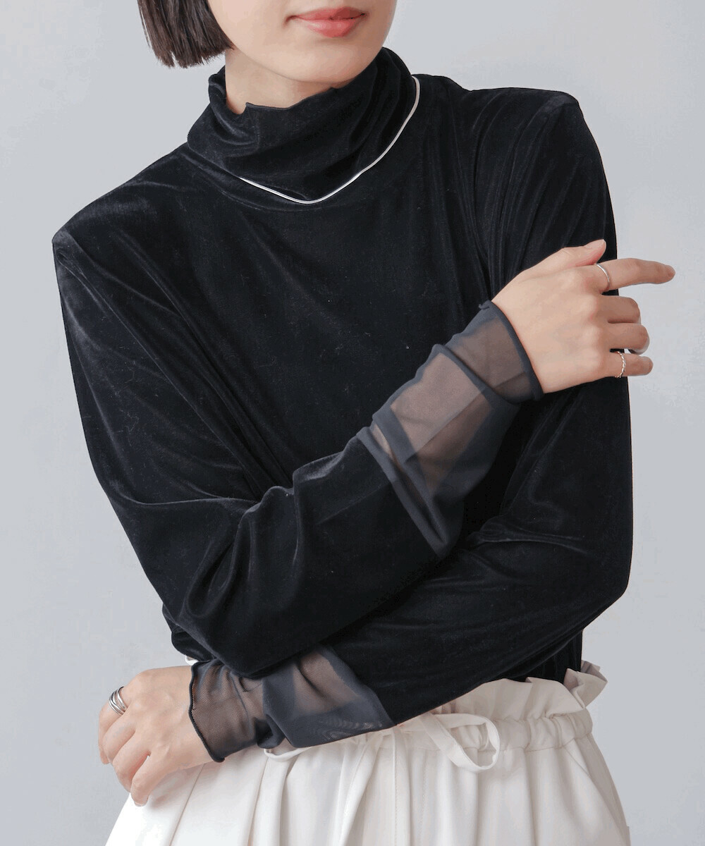 Bou Jeloud微透絲絨上衣