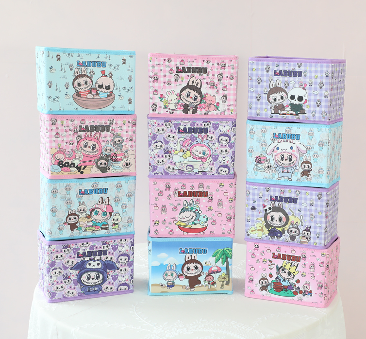 Labubu折叠收纳盒桌面储物盒