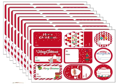 xmas 圣诞标签贴纸 10张/包 款式随机
