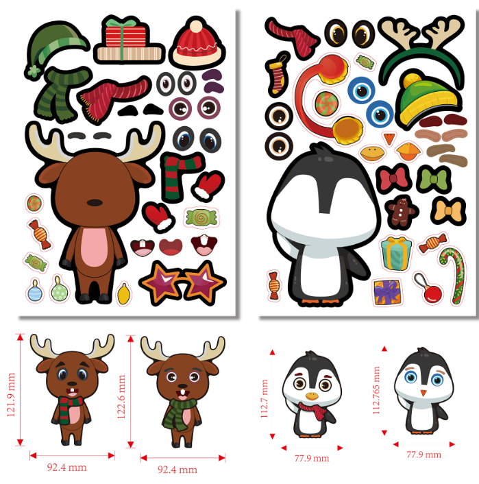 圣诞预购  圣诞 DIY 贴纸 12张