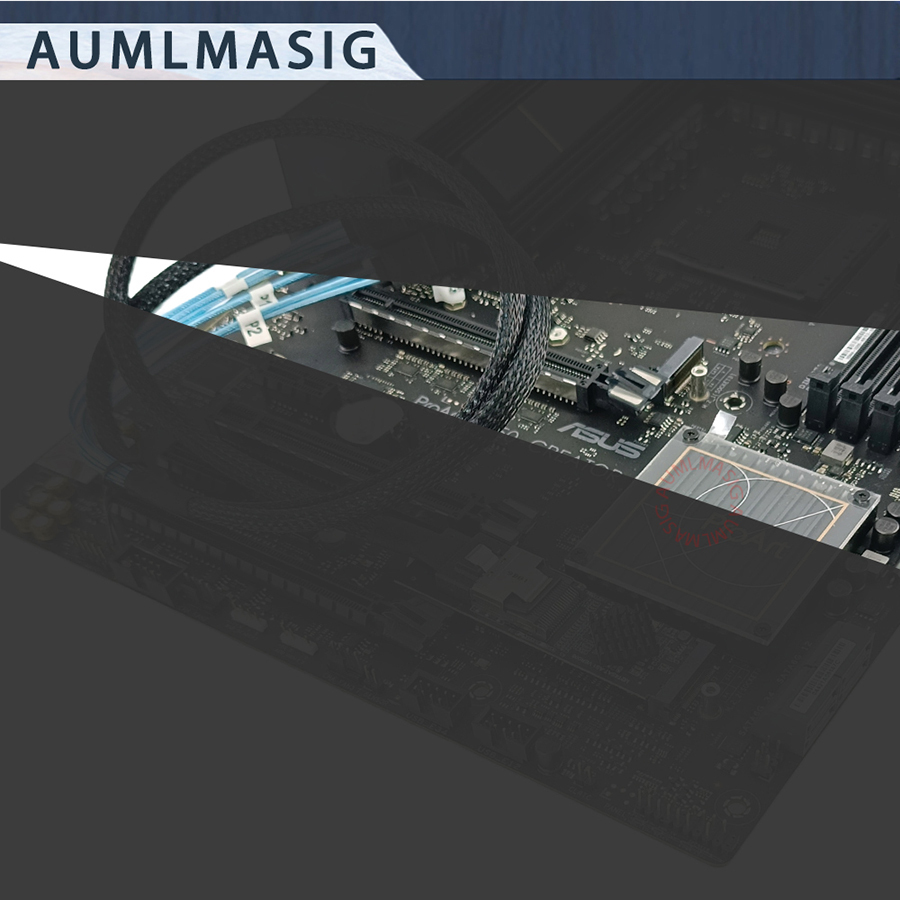 AUMLMASIG 全通碩 SFF-8087轉4 Port SATA3.0 線 +M.2 NVMe TO SFF-8087擴充卡 | 支援SATA3.0 | 4硬碟連接高效轉接卡 ASM晶片 M.2 NVMe到4 Port SATA高效存儲套件