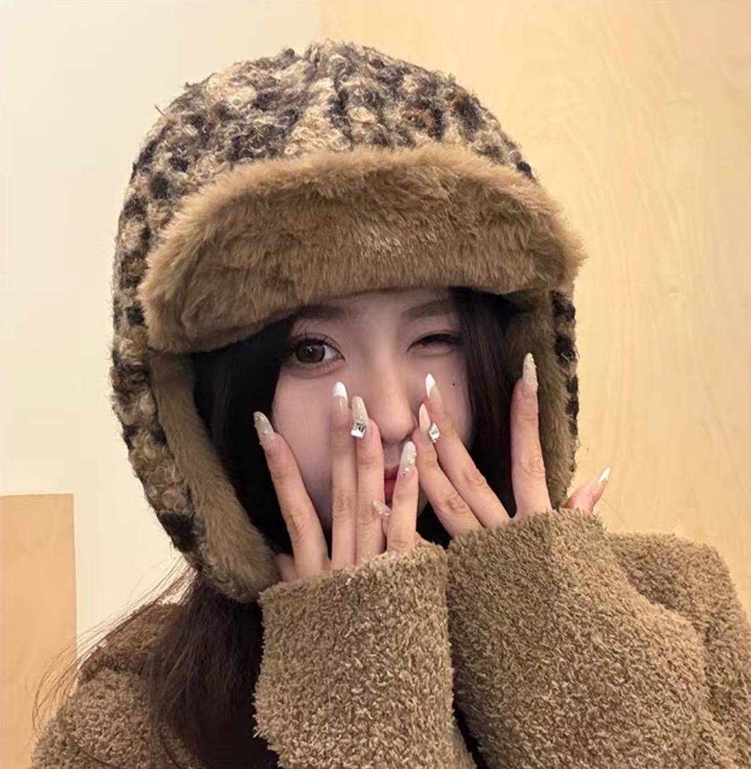 羊羔雙面護耳飛行帽/二色