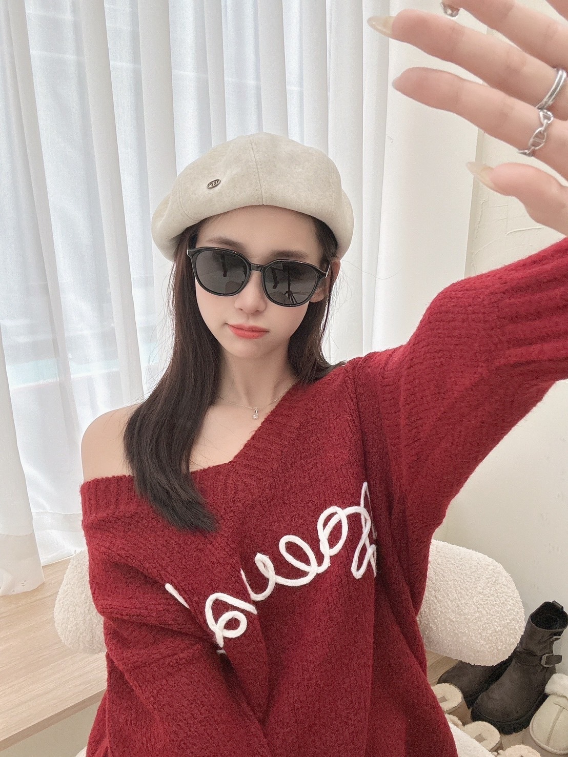 S012426輕巧膠框墨鏡/四色