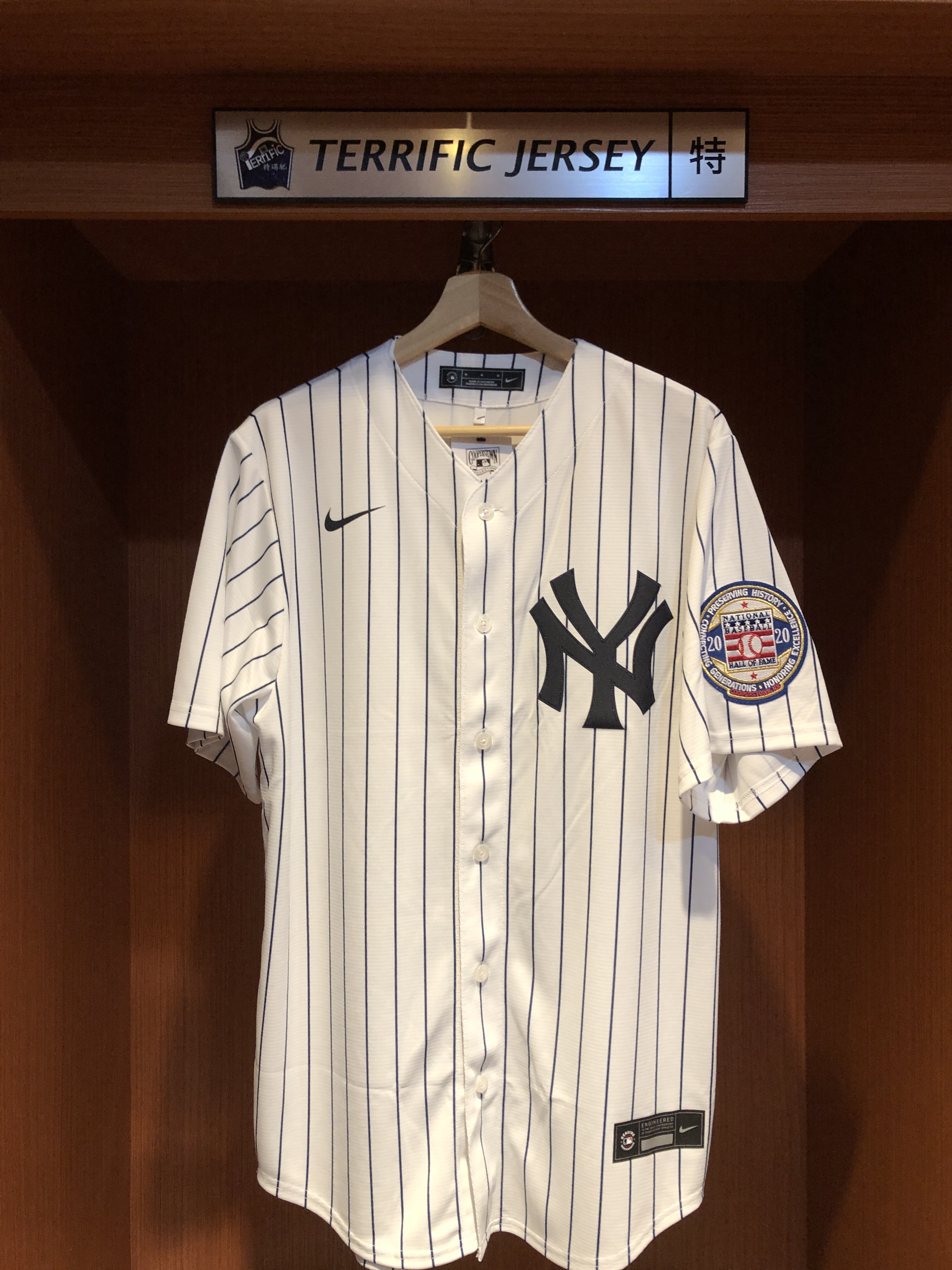 MLB球衣 Derek Jeter 紐約洋基白條紋 名人堂 HOF Nike Replica Player Name Jersey 球迷版 熱轉印 全新