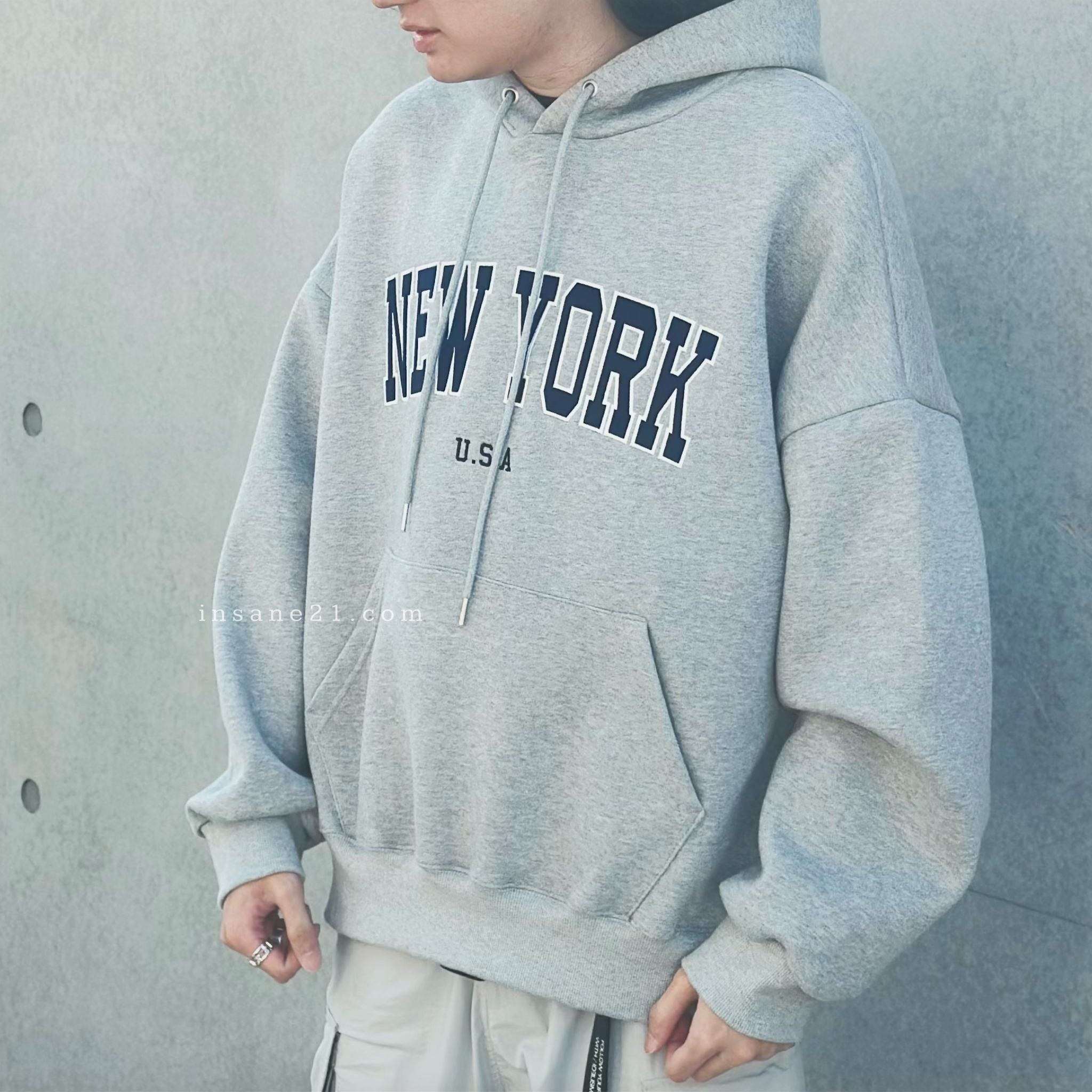 正韓 NEW YORK 紐約帽T 秋冬服飾 多色 帽踢