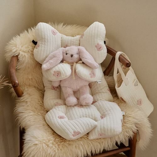 DTD NEW 100支絎縫棉系列-圓臉嬰兒車車墊/頸枕