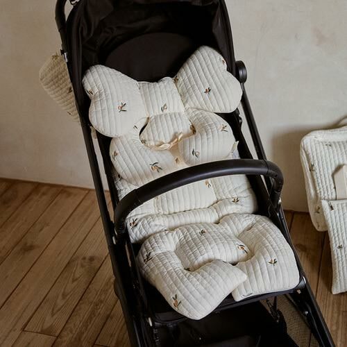 DTD NEW 100支絎縫棉系列-圓臉嬰兒車車墊/頸枕