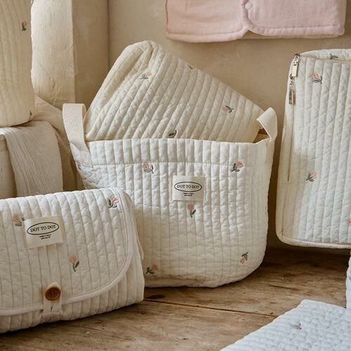 DTD NEW 100支絎縫棉系列-圓圓臉尿布收納整理筐