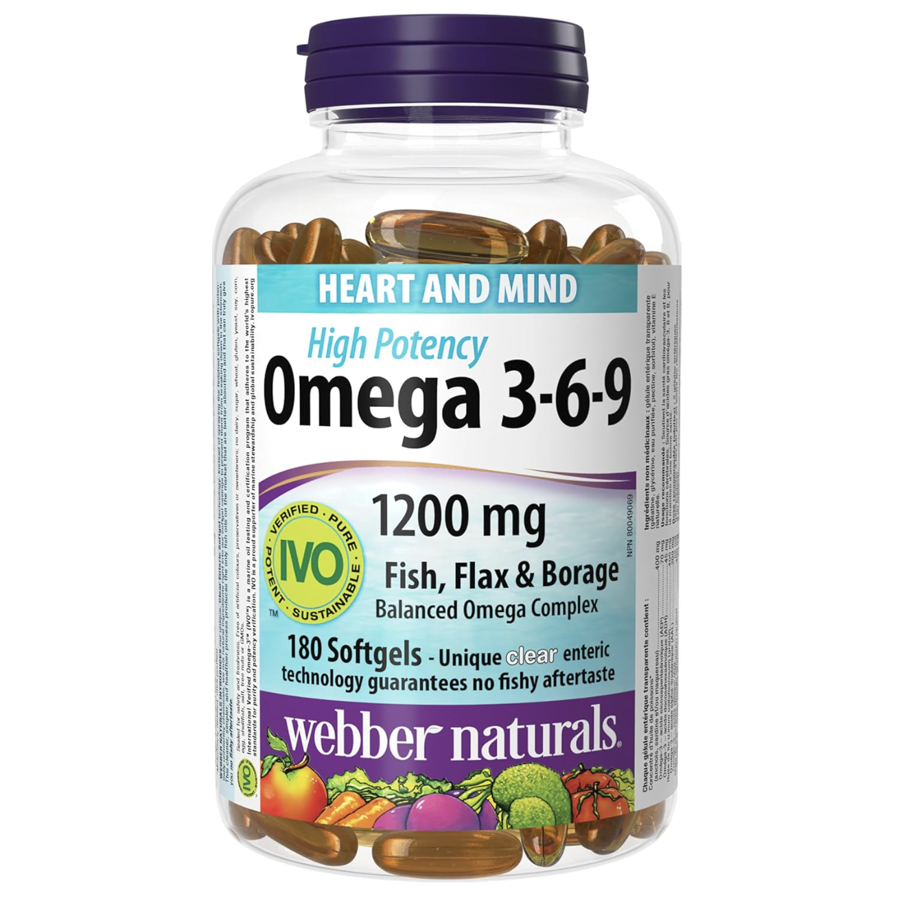 Webber Naturals - Omega 3-6-9 (1200mg), 180 Softgels