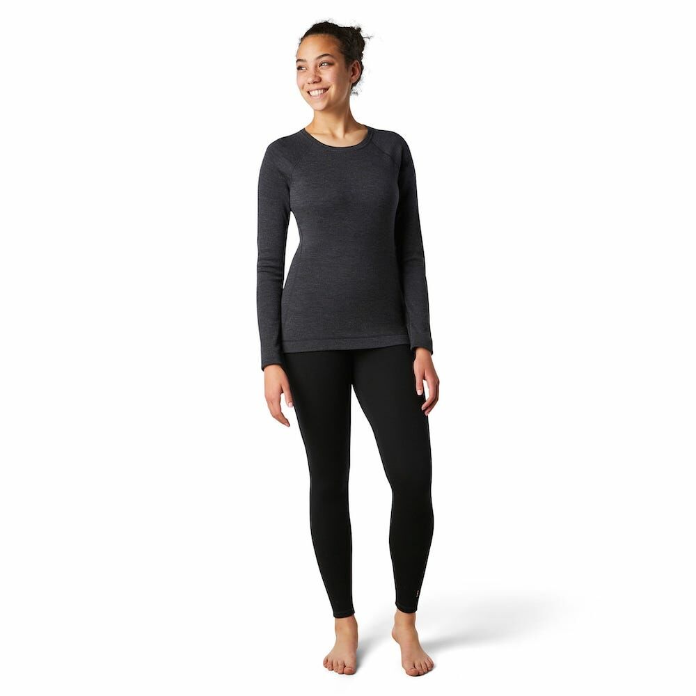 Smartwool Women's Classic Thermal Merino Base Layer Crew 女款 美麗諾羊毛圓領長袖上衣 排汗衣 底層衣 碳黑色 SW016370010 [HappyOutdoor]