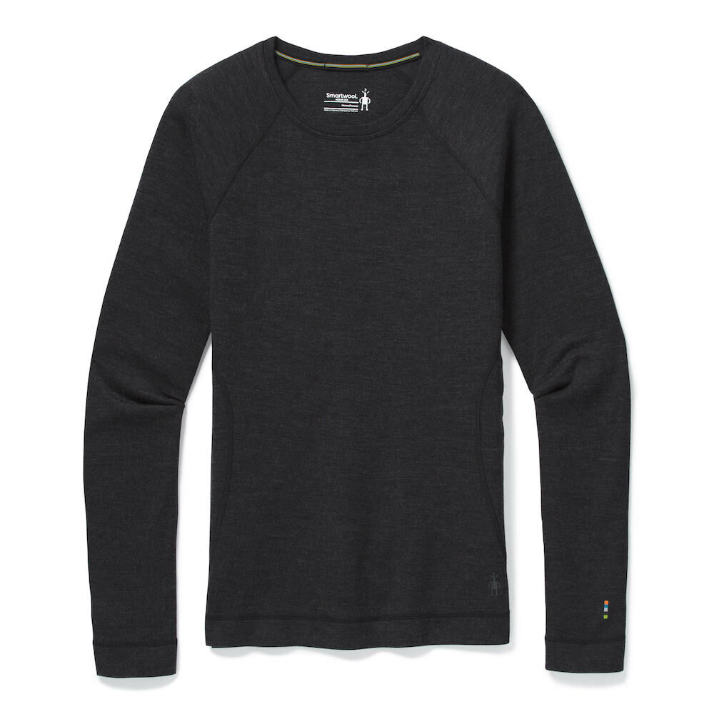 Smartwool Women's Classic Thermal Merino Base Layer Crew 女款 美麗諾羊毛圓領長袖上衣 排汗衣 底層衣 碳黑色 SW016370010 [HappyOutdoor]