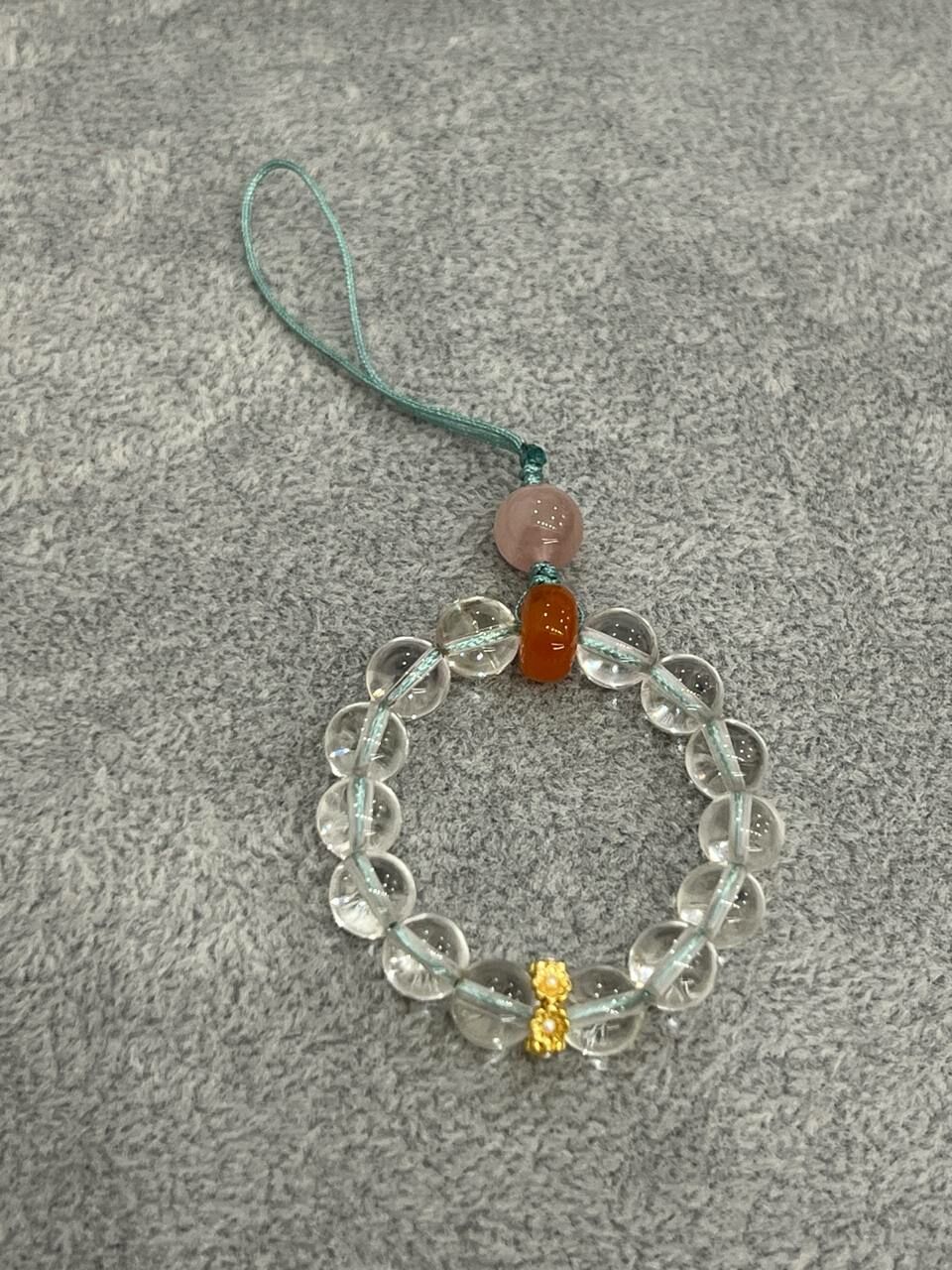 [S] GEMZ & CO MXJ CLEAR QUARTZ HP STRAP WITH ROSE QUARTZ AND GOLD ACC, Y322 (Y322)