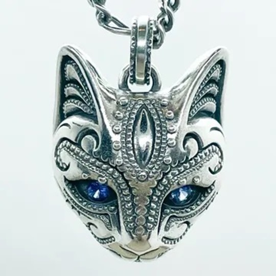 BIG BLACK MARIA (BBM) LA MOO CAT PENDANT TOP SAPPHIRE CHAIN - PRE ORDER ITEM (預訂中)