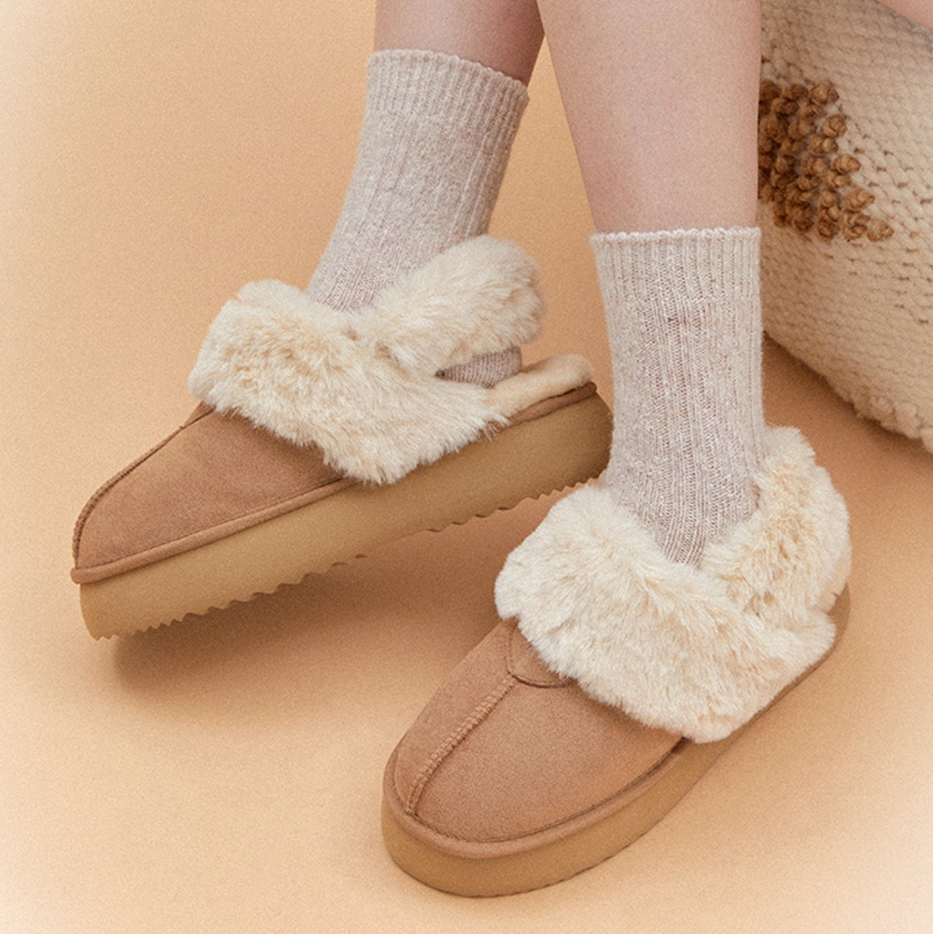 韓國 SHOOPEN COZY SUEDE 毛毛雪靴毛毛 涼鞋 拖鞋 兩用 雪靴 {可拆式}