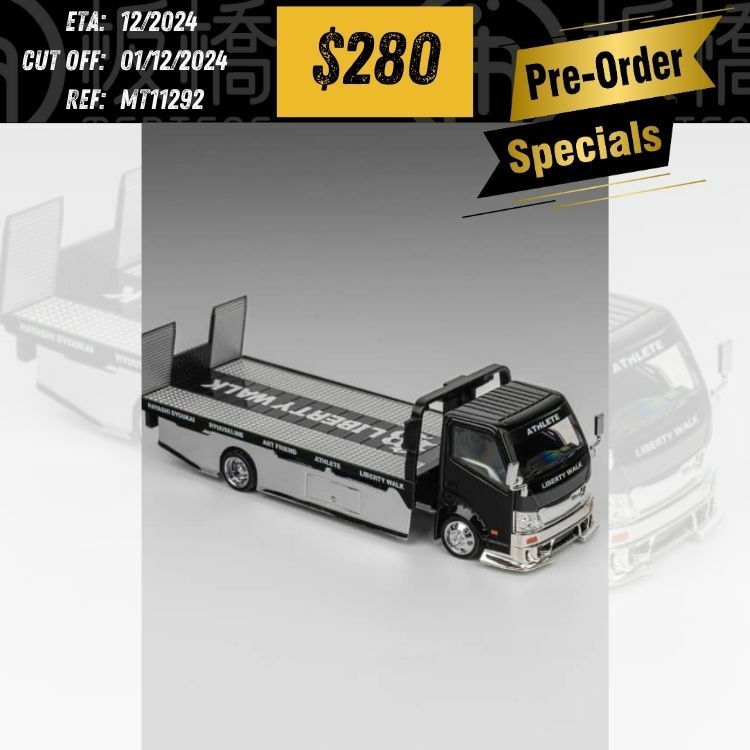 PO-$280 * MICRO TURBO * 1:64 CUSTOM TOW TRUCK CHROM BLACK LB [OD29/11]