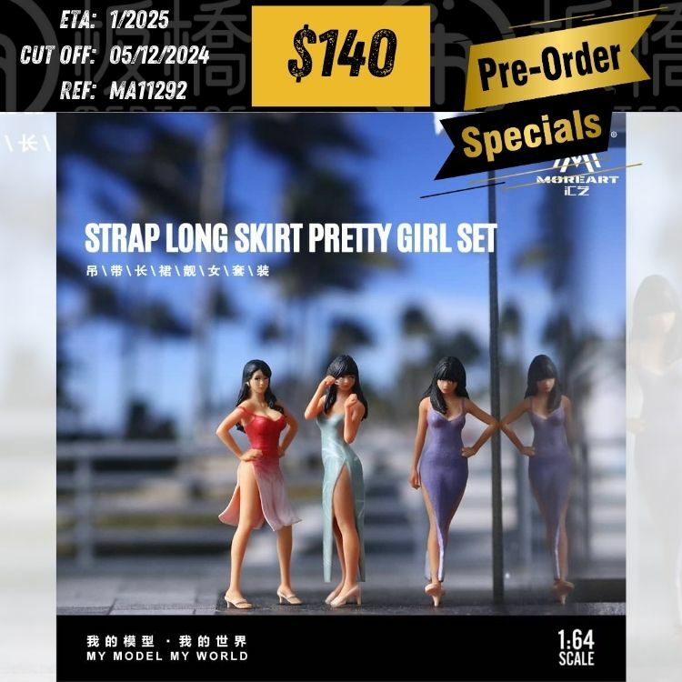 PO-$140 * MOREART * 1:64 FIGURE - STRAP LONG SKIRT PRETTY GIRL SET [OD29/11]