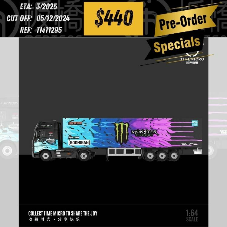 PO-$440 * TIME MICRO * 1:64 MERCEDES BENZ ACTROS MONSTER [OD29/11]
