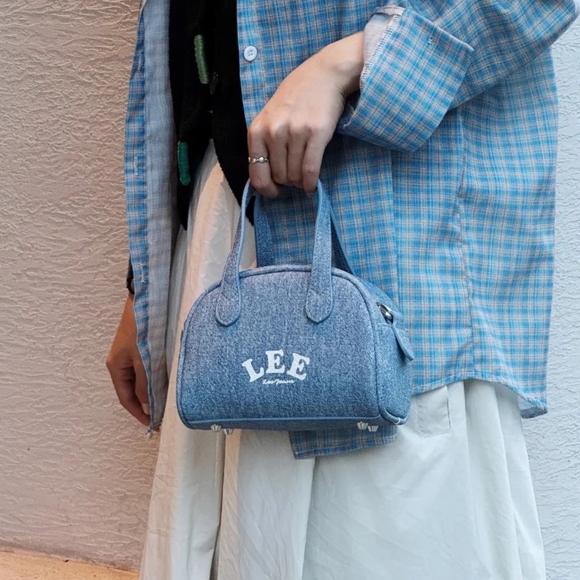 LEE 小波士頓包 手提包 斜背包 側背 小包 黑色 櫻花粉 抹茶綠 牛仔藍 / 預購